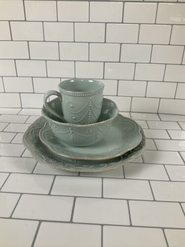 4 Piece Place Setting | French Perle ICE BLUE by Lenox (6922777821367)
